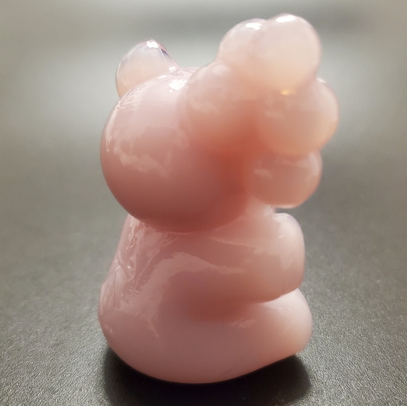 Vntg Boyd "Patrick the Bear" Opaque Light / Baby Pink Slag Glass Teddy 🧸 Bear - Picture 4 of 11